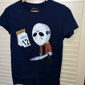 Friday the 13th "Jason" Calendar Tee T-Shirt Blue Size Small